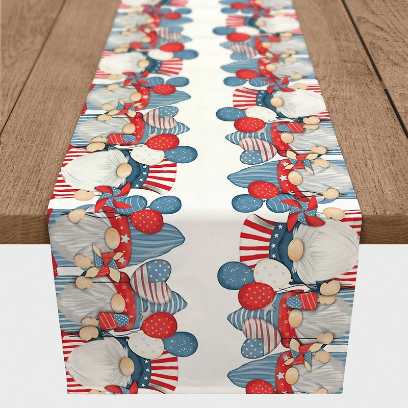 Americana Gnomes Poly Twill Table Runner
