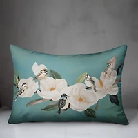 Birds And Magnolias 20" x 14" Indoor/Outdoor Pillow