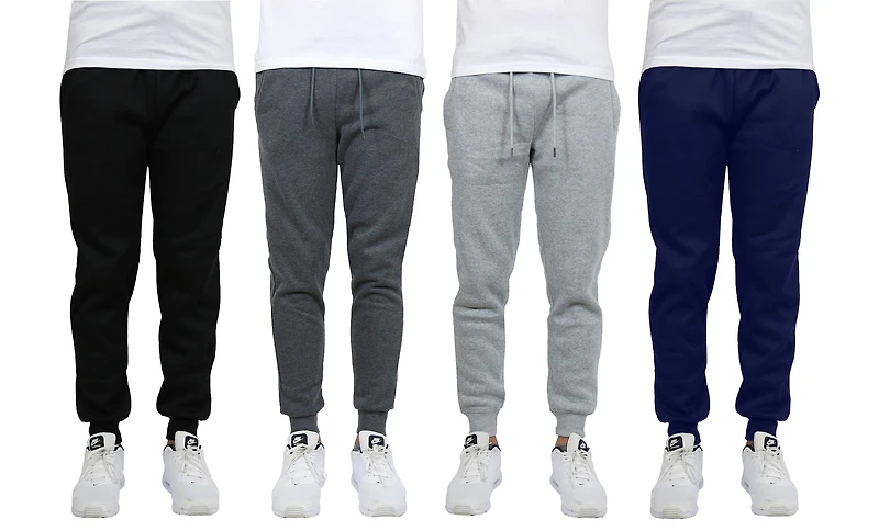 Galaxy by Harvic Men's Fleece-Lined Jogger Sweatpants 4 Pack