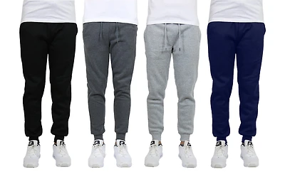 Galaxy by Harvic Men's Fleece-Lined Jogger Sweatpants 4 Pack