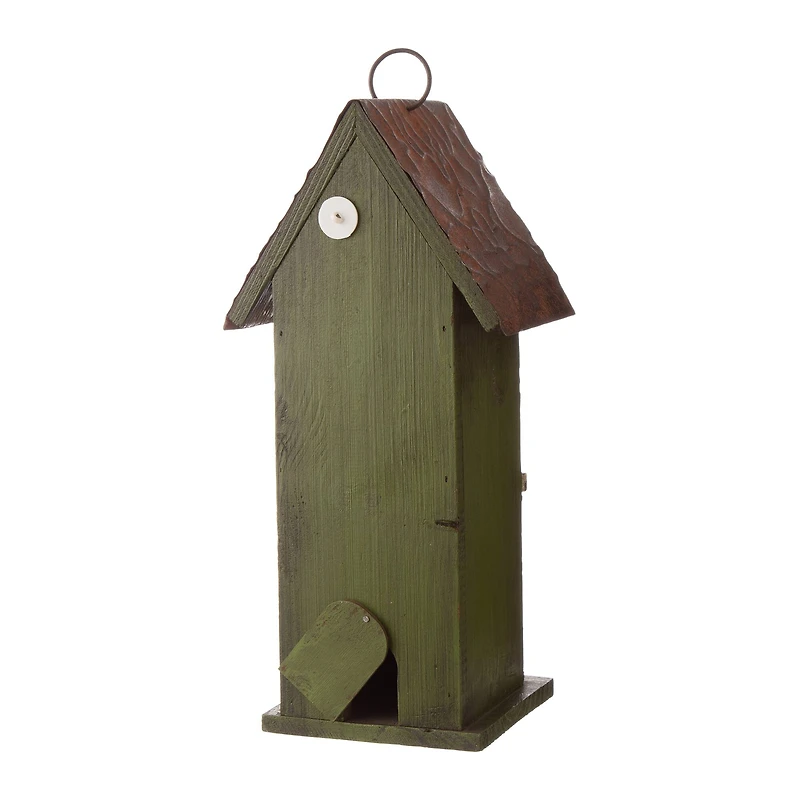 Glitzhome® Tall 2-Tiered Distressed Wood Hand Painted Bird House