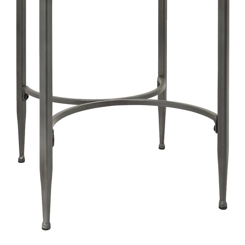 25" Dark Brown Metal Industrial Accent Table