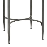 25" Dark Brown Metal Industrial Accent Table