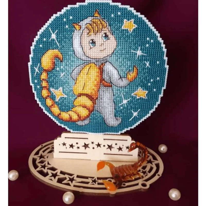 MP Studia Zodiac Signs Scorpio Plastic Canvas Counted Cross Stitch Kit