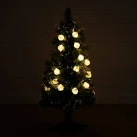 4ft. Fiber Optic Warm White Ornament LED Lights Pine with Mixed Tips Artificial Christmas Tree