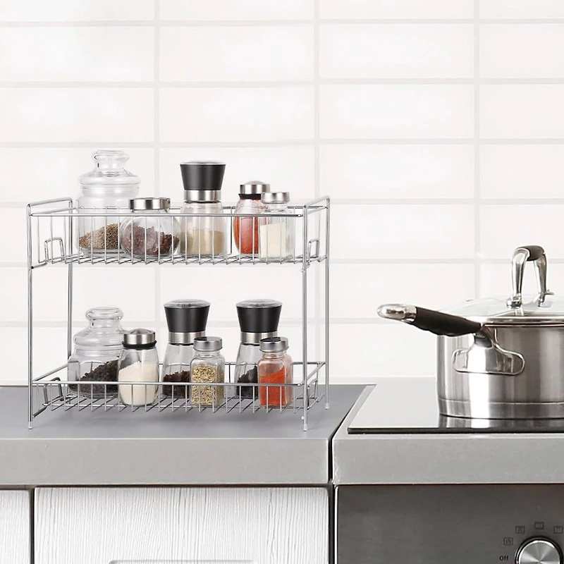 NEX™ Silver 2-Tier Standing Rack Countertop Storage Organizer