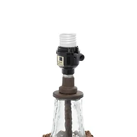 29" Brown Glass & Iron Coastal Table Lamp