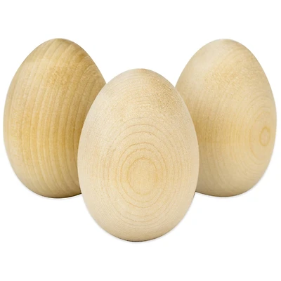 Hygloss® 2.5" Wooden Eggs, 3ct.