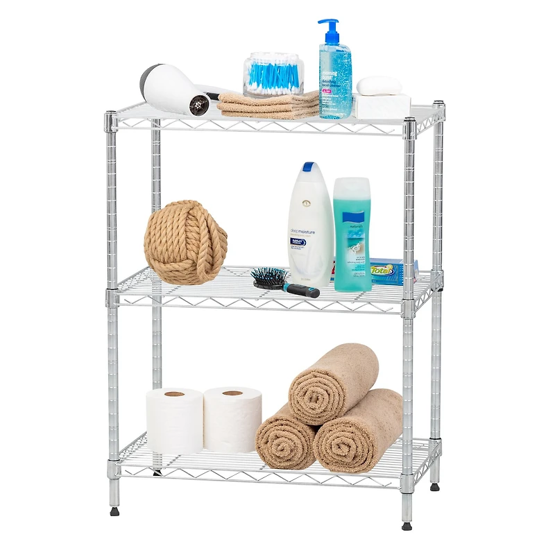 Iris® 30" Silver 3-Tier Wire Rack Shelf