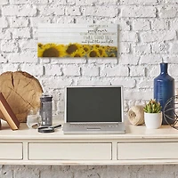 Stupell Industries Be Like A Sunflower Wood Texture Inspiring Word Canvas Wall Art