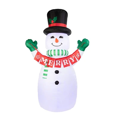 Mr. Christmas 10ft. Merry Snowman Outdoor Lit Inflatable