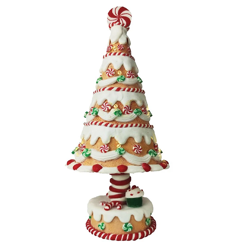 12.5" Santa's Workshop Gingerbread Led Tree Figurine