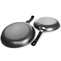 Gibson Everyday® Highberry 2-Piece Metallic Gray 12" & 10" Frying Pan Set