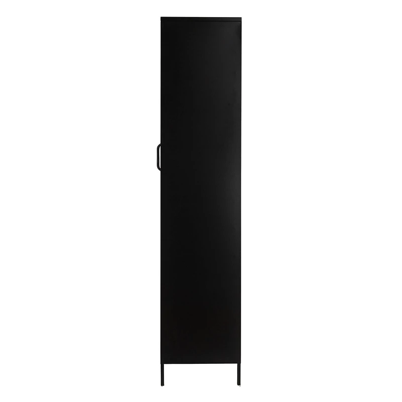 Hello Honey® Black Solstice Tall Metal Curio Storage Cabinet with Arched Glass Doors