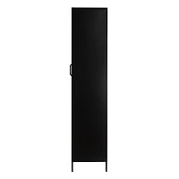 Hello Honey® Black Solstice Tall Metal Curio Storage Cabinet with Arched Glass Doors