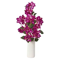 23" Bougainvillea Plant in White Planter