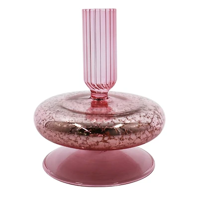 4.5" Pink Glass Taper Candle Holder by Ashland®