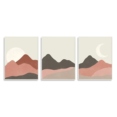 Stupell Industries Sun and Crescent Moon Desert Canyon Mountain Landscape Wall Plaque