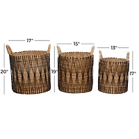 Brown Banana Leaf Storage Basket Set