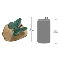 Design Toscano 6" Emerald Verde Butterfly on Rock Statue