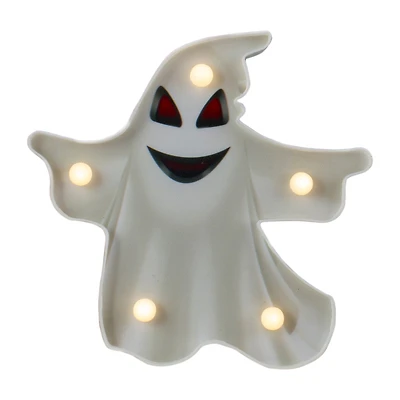 7" Lighted White Ghost Halloween Marquee Decoration