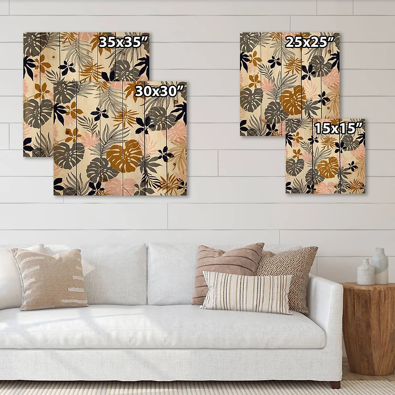 Designart - Tropical Naturepalm Monstera Leaves In Silhouette