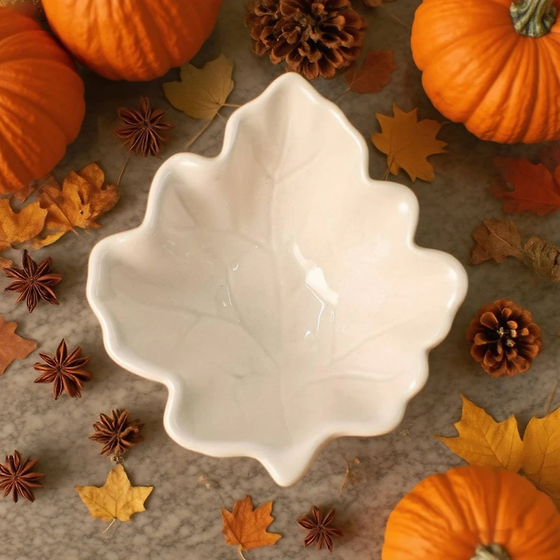5" White Leaf Ceramic Bowl by Ashland®