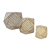 Gold Metal Geometric Sculpture Set, 3ct.