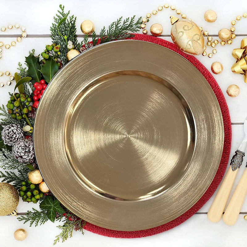 13" Gold Chargers 6 Pack by Celebrate It™