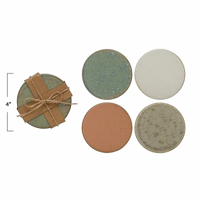 Hello Honey® Multicolor Stoneware Coaster Set