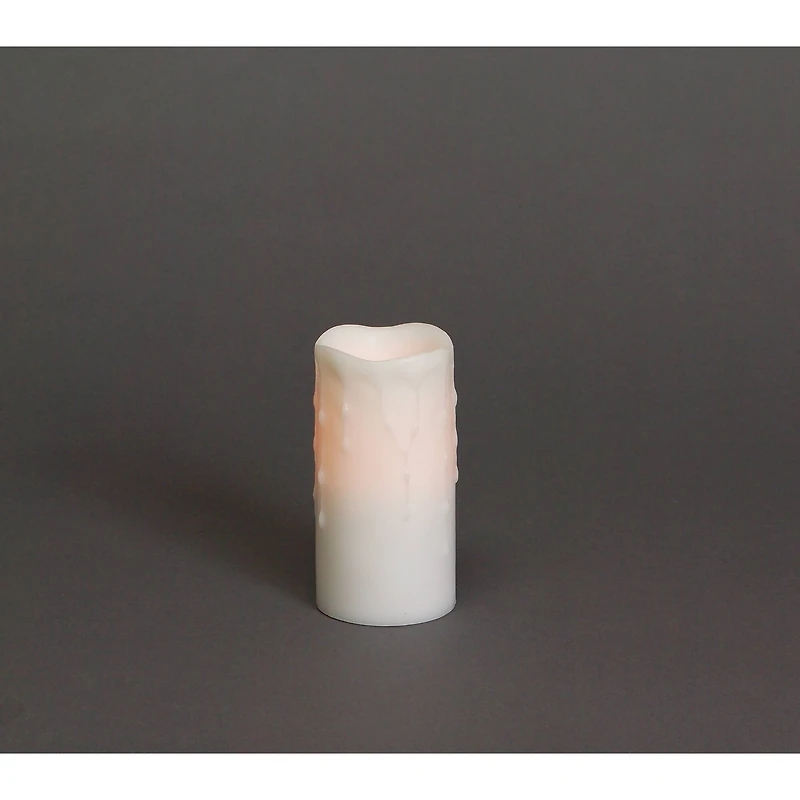 3" x 6" LED Wax Dripping Pillar Candle Set