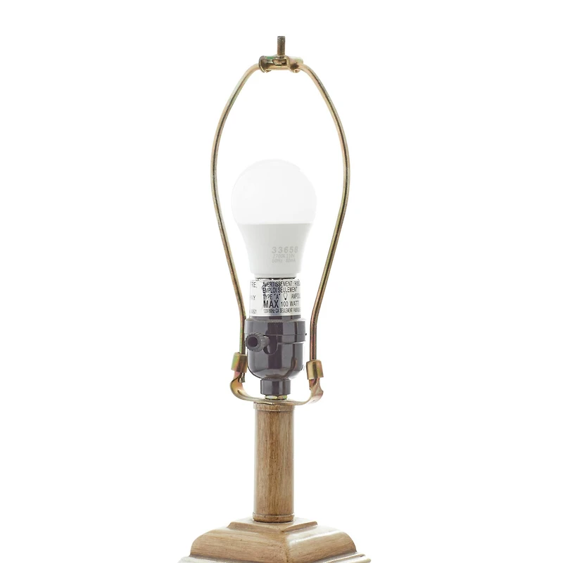 Set of 2 Brown Polystone Rustic Table Lamp, 29"