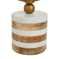 16" Blue Ceramic & Metal Coastal Globe