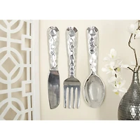 Silver Aluminum Utensils Wall Decor Set