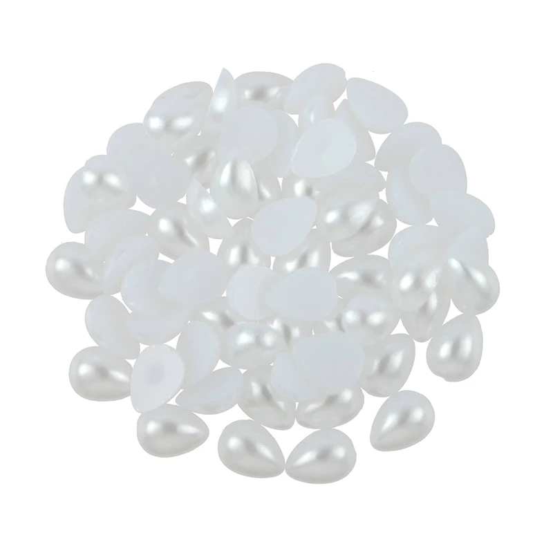 8mm White Plastic Flatback Pearl Teardrops, 300ct. by Bead Landing™