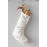 Hello Honey® 21" Cream Woven Cotton Blend Stocking