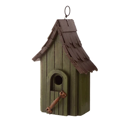 Glitzhome® 11.61" Distressed Wooden Birdhouse