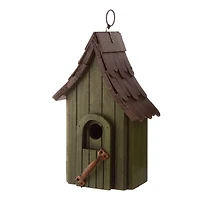 Glitzhome® 11.61" Distressed Wooden Birdhouse