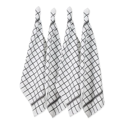 DII® Mineral Gray Windowpane Terry Dishtowels, 4ct.
