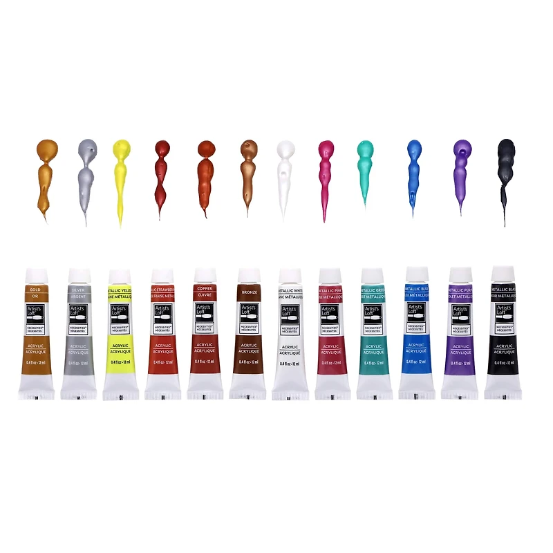 12 Packs: 12 ct. (144 total) Metallic Acrylic Paints by Artist's Loft™ Necessities™