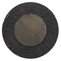 42" Silver Rustic Metal Round Wall Mirror