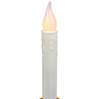 White & Gold LED C5 Flickering Window Christmas Candle Lamp With Timer