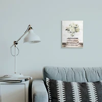 Stupell Industries White Hydrangeas on Books Wooden Wall Plaque