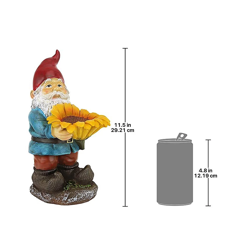 Design Toscano 11.5" Sunflower Sammy the Garden Gnome Statue