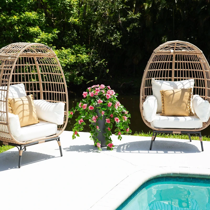 41" UV Resistant Artificial Azalea Hanging Plant (Indoor/Outdoor) - Set of 2