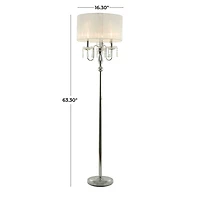 Silver Metal Floor Lamp 16" x 16" x 63