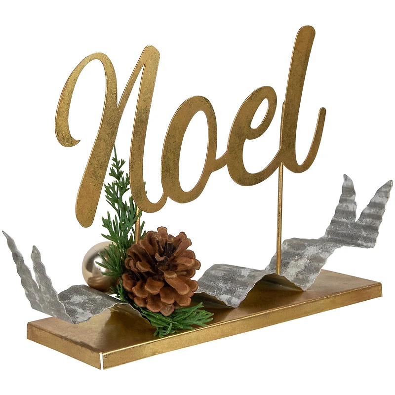 11" Pine & Pinecone NOEL Tabletop Christmas Décor
