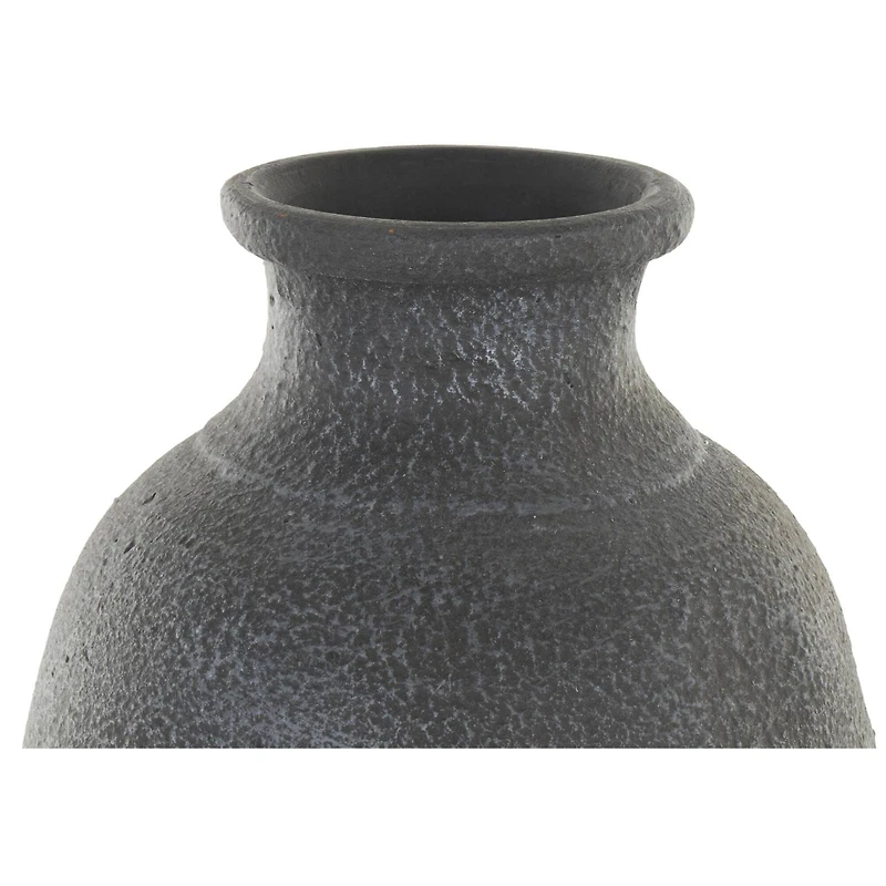 Whitewashed Black Textured Decorative Ceramic Vase
