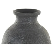 Whitewashed Black Textured Decorative Ceramic Vase