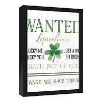 Leprechauns Wanted 17.73" x 17.73" Black Framed Canvas